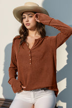 Load image into Gallery viewer, Double Take Full Size Notched Thumbhole Long Sleeve T-Shirt
