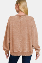 Load image into Gallery viewer, Zenana Acid Wash Oversized Fleece Sweatshirt
