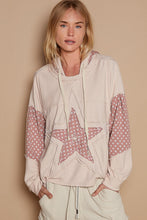 Load image into Gallery viewer, POL Star Patchwork Raw Edge French Terry Hoodie
