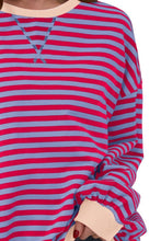 Load image into Gallery viewer, Striped Round Neck Long Sleeve Sweatshirt
