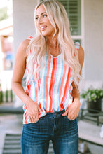Load image into Gallery viewer, Striped Shoulder Detail V-Neck Tank
