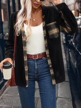 Load image into Gallery viewer, Pocketed Plaid Button Down Hooded Shacket
