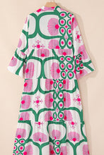 Load image into Gallery viewer, Printed Notched Long Sleeve Maxi Dress
