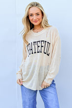 Load image into Gallery viewer, And The Why GRATEFUL Long Sleeve Knit Top
