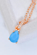 Load image into Gallery viewer, Teardrop Turquoise 4-Prong Pendant Necklace
