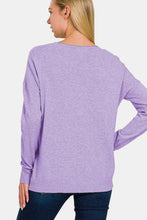 Load image into Gallery viewer, Zenana Front Seam Round Neck Sweater
