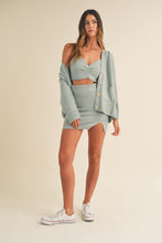 Load image into Gallery viewer, MABLE 3 Pieces Sweater Set with Crop Cami, Mini Skirt, Cardigan
