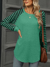 Load image into Gallery viewer, Striped Round Neck Long Sleeve T-Shirt
