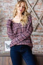 Load image into Gallery viewer, Heimish Full Size Plaid V-Neck Long Sleeve Top
