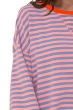 Load image into Gallery viewer, Striped Round Neck Long Sleeve Sweatshirt
