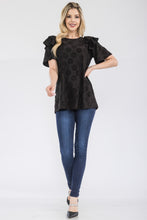 Load image into Gallery viewer, Celeste Full Size Ruffle Layered Short Sleeve Daisy Floral Top
