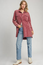 Load image into Gallery viewer, Umgee Raw Hem Button Down Denim Jacket with Chest Pockets
