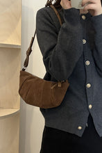 Load image into Gallery viewer, Suede Croissant Shape Shoulder Bag
