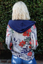 Load image into Gallery viewer, Blumin Apparel Full Size Floral Zip Up Hoodie
