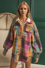 Load image into Gallery viewer, Double Take Full Size Button Up Plaid Fleece Shacket with Pockets
