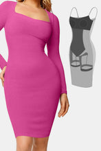 Load image into Gallery viewer, Basic Bae Full Size Built-In Shapewear Square Neck Long Sleeve Dress
