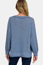 Load image into Gallery viewer, Zenana Exposed Seam Side Slit Long Sleeve Top
