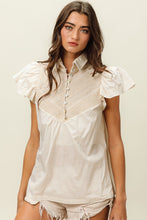 Load image into Gallery viewer, BiBi Half Button Collared Neck Short Sleeve Top
