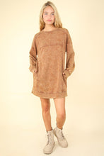 Load image into Gallery viewer, VERY J Mineral Washed Oversized Sweatshirt Mini Dress
