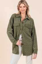 Load image into Gallery viewer, BOMBOM Checkered Button Down Dropped Shoulder Shacket
