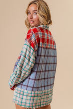 Load image into Gallery viewer, BiBi Color Block Plaid Button Down Shirt
