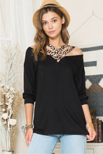 Load image into Gallery viewer, Celeste Full Size Leopard Braided Strap Long Sleeve T-Shirt

