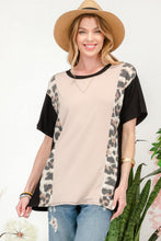 Load image into Gallery viewer, Celeste Full Size Leopard Color Block T-Shirt

