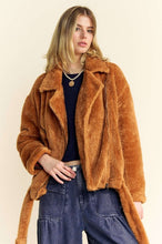 Load image into Gallery viewer, Davi &amp; Dani Fuzzy Zip Up Collared Neck Jacket
