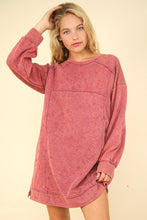 Load image into Gallery viewer, VERY J Mineral Washed Oversized Sweatshirt Mini Dress
