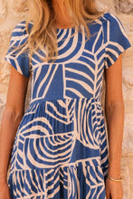 Load image into Gallery viewer, Tiered Printed Round Neck Short Sleeve Dress
