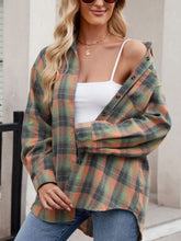 Load image into Gallery viewer, Mandy Plaid Collared Neck Long Sleeve Shirt
