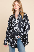 Load image into Gallery viewer, BOMBOM Animal Print Button Up Knit Shacket

