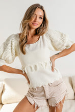 Load image into Gallery viewer, BiBi Tassel Detail Textured Square Neck Sweater
