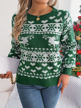 Load image into Gallery viewer, Christmas Element Round Neck Long Sleeve Sweater
