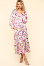 Load image into Gallery viewer, Haptics Full Size Floral V-Neck Long Sleeve Dress with Side Pockets
