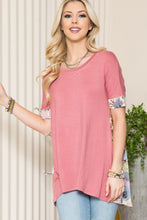 Load image into Gallery viewer, Celeste Full Size Flower Color Block Cross Back T-Shirt
