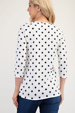 Load image into Gallery viewer, Celeste Full Size Polka Dot Round Neck Three-Quarter Sleeve T-Shirt
