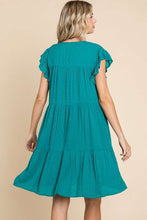 Load image into Gallery viewer, Culture Code Ruffle Cap Sleeve Tiered Dress
