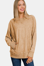 Load image into Gallery viewer, Zenana Pocketed Round Neck Sweatshirt
