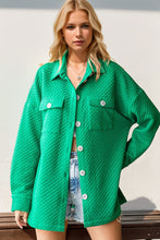 Load image into Gallery viewer, Double Take Full Size Textured Button Up Drop Shoulder Shacket
