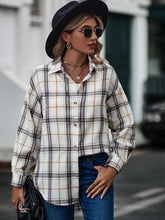 Load image into Gallery viewer, Mandy Plaid Collared Neck Long Sleeve Shirt
