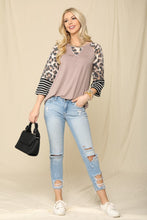 Load image into Gallery viewer, Celeste Full Size Color Block Printed Round Neck T-Shirt
