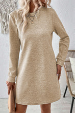 Load image into Gallery viewer, Textured Round Neck Long Sleeve Mini Dress
