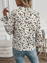 Load image into Gallery viewer, Printed Notched Flounce Sleeve Blouse

