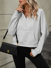 Load image into Gallery viewer, Mandy Half Zip Long Sleeve Sweatshirt
