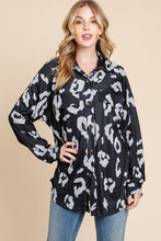 Load image into Gallery viewer, BOMBOM Animal Print Button Up Knit Shacket
