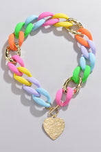 Load image into Gallery viewer, Multicolored Stainless Steel Heart Pendant Necklace

