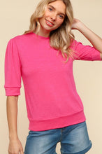 Load image into Gallery viewer, Haptics Tied Back Mock Neck Half Sleeve Knit Top
