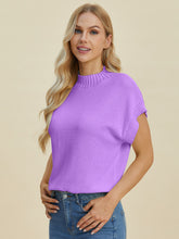Load image into Gallery viewer, Double Take Full Size Mock Neck Short Sleeve Sweater
