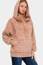 Load image into Gallery viewer, Zenana Acid Wash Fleece Kangaroo Hoodie
